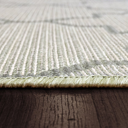 Newport Contemporary Green Indoor/Outdoor No Pile Rug