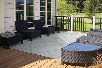Newport Contemporary Blue Indoor/Outdoor No Pile Rug
