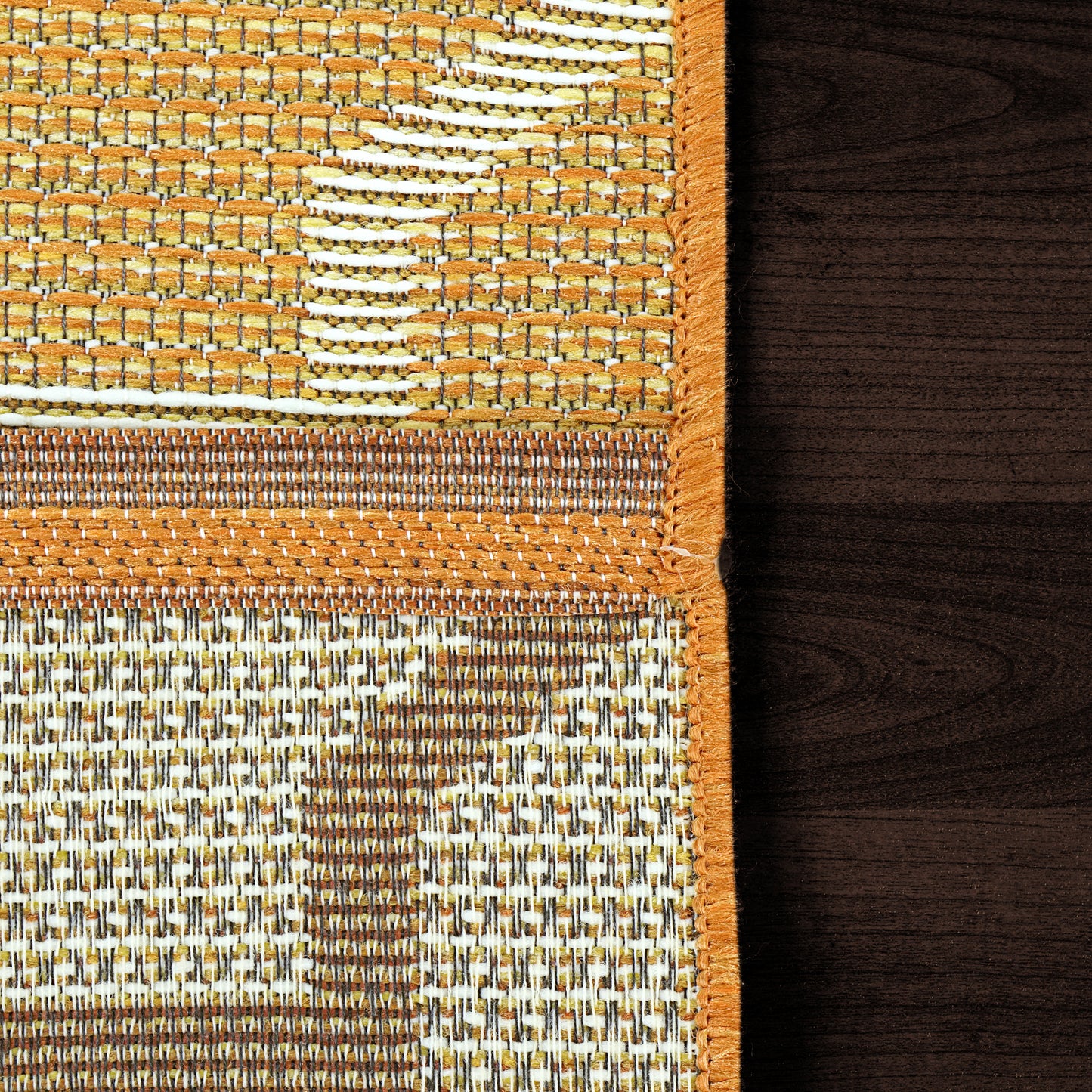 Newport Contemporary Orange Indoor/Outdoor No Pile Rug