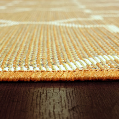 Newport Contemporary Orange Indoor/Outdoor No Pile Rug
