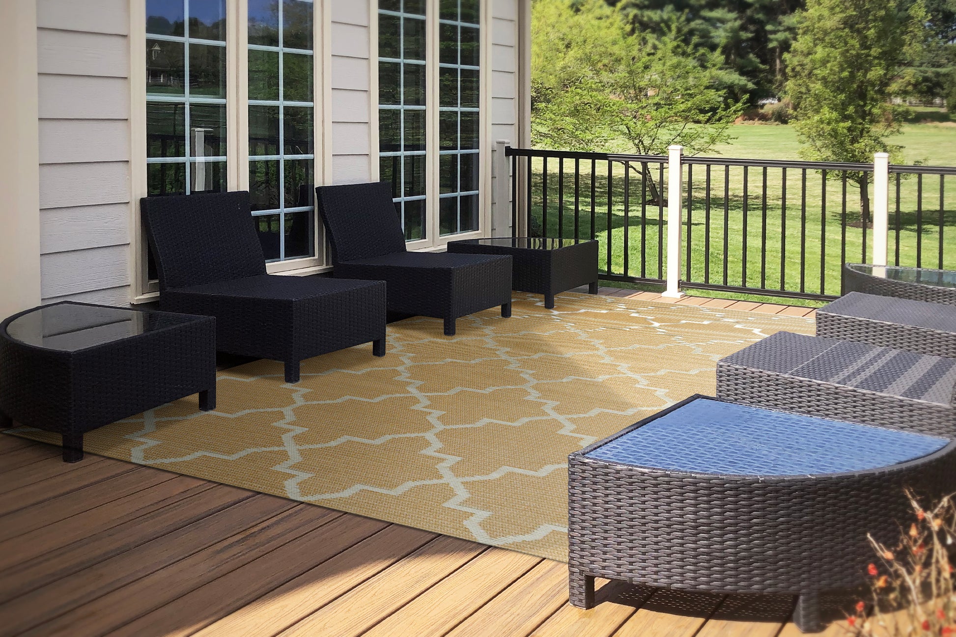 Newport Contemporary Orange Indoor/Outdoor No Pile Rug