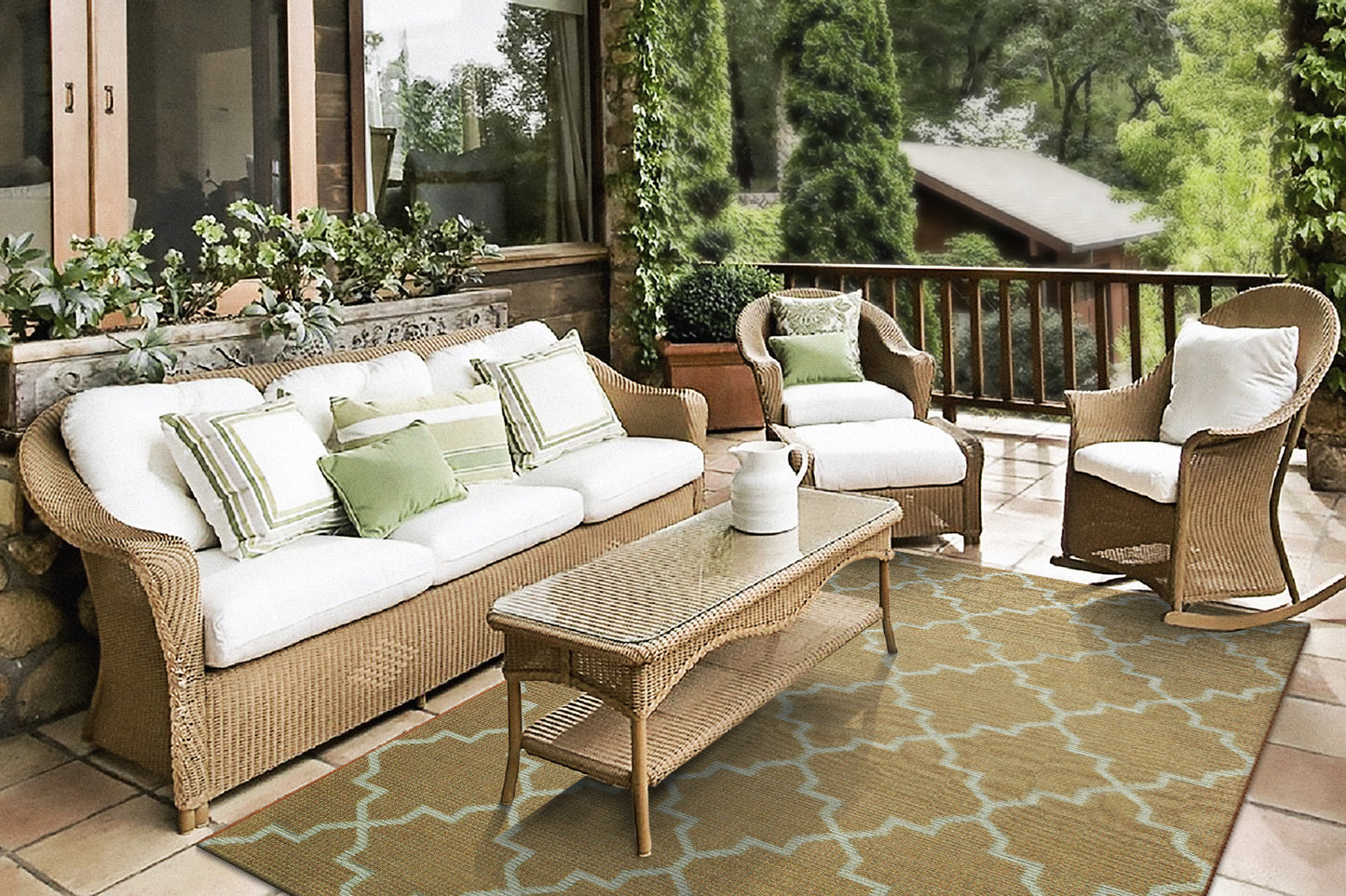 Newport Contemporary Orange Indoor/Outdoor No Pile Rug