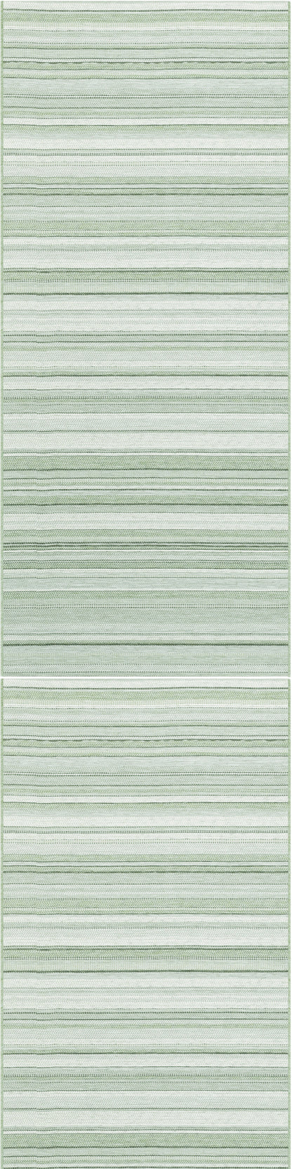 Newport Contemporary Green/Ivory Indoor/Outdoor No Pile Rug