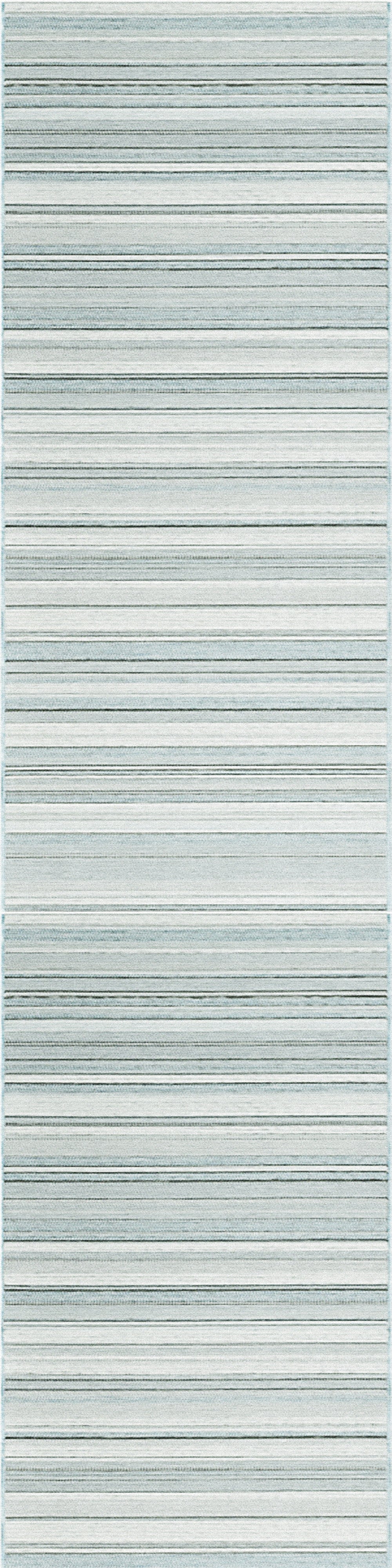 Newport Contemporary Ivory/Blue Indoor/Outdoor No Pile Rug