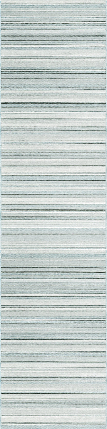 Newport Contemporary Ivory/Blue Indoor/Outdoor No Pile Rug
