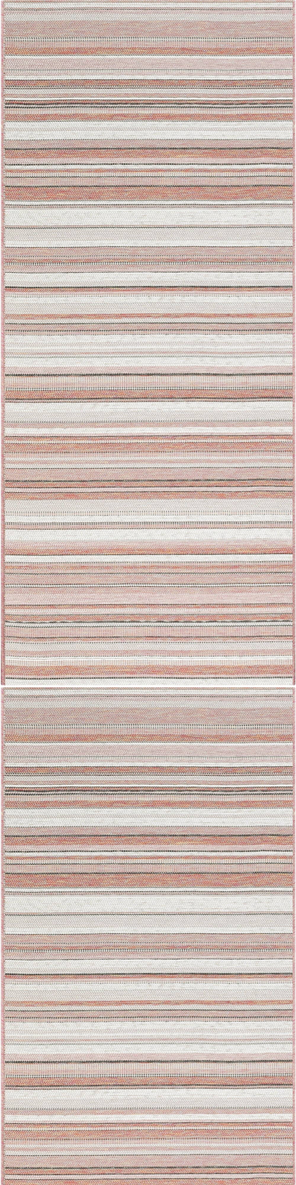 Newport Contemporary Blush/Ivory Indoor/Outdoor No Pile Rug