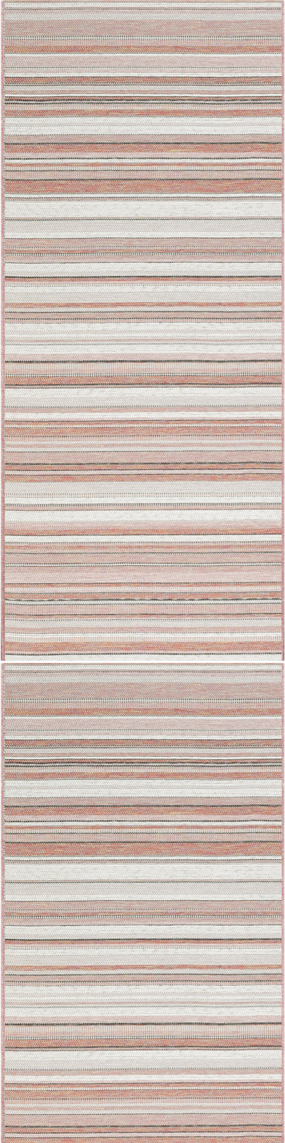 Newport Contemporary Blush/Ivory Indoor/Outdoor No Pile Rug