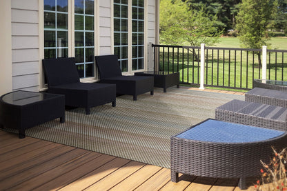 Newport Contemporary Grey/Multi Indoor/Outdoor No Pile Rug