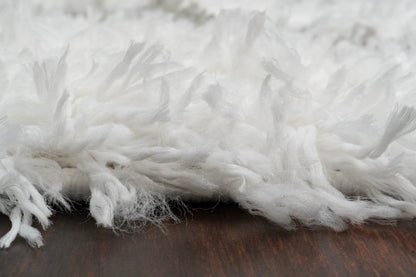 Nordic Contemporary White/Silver Aztec High Pile Rug
