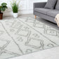Nordic Contemporary White/Silver Aztec High Pile Rug