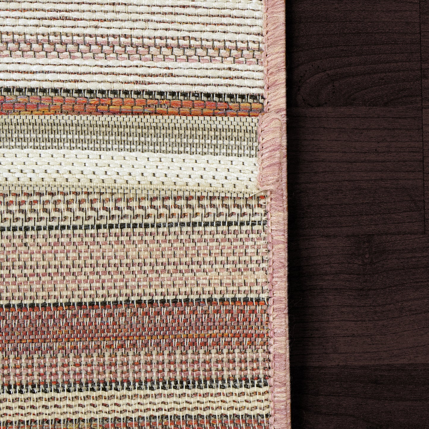 Newport Contemporary Blush/Ivory Indoor/Outdoor No Pile Rug