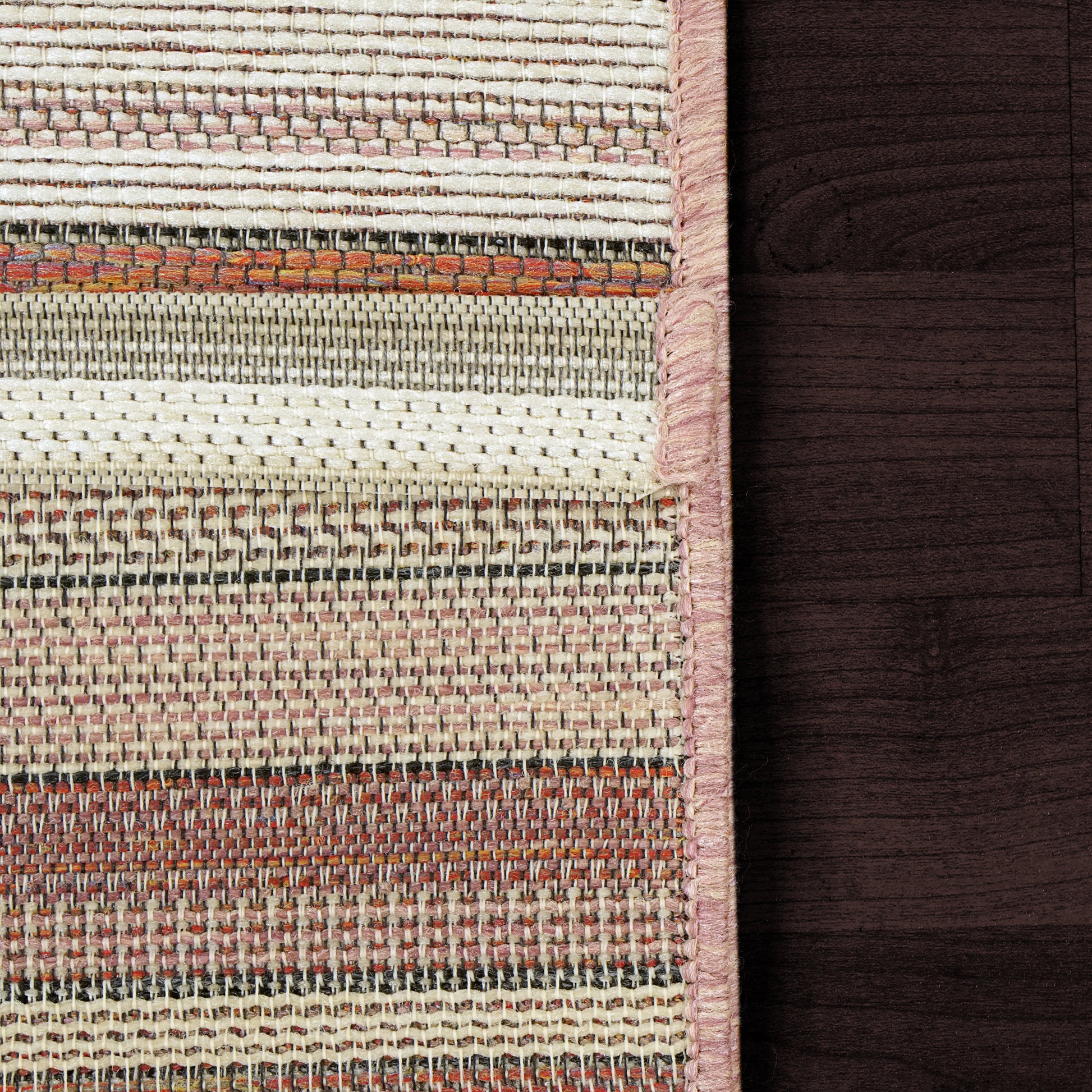 Newport Contemporary Blush/Ivory Indoor/Outdoor No Pile Rug