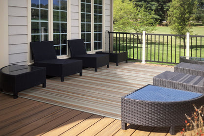 Newport Contemporary Blush/Ivory Indoor/Outdoor No Pile Rug