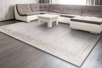 Obsession Modern Cream/Multi Bordered Medium Pile Rug