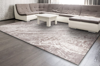 Obsession Modern Cream/Taupe Abstract Medium Pile Rug
