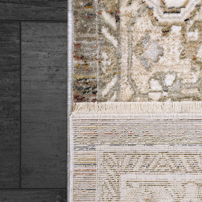 Octo Traditional Cream/Multi Oriental High-Low Rug
