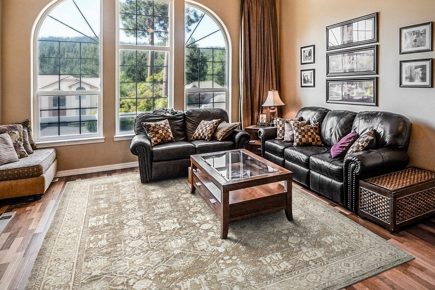 Octo Traditional Cream/Multi Oriental High-Low Rug