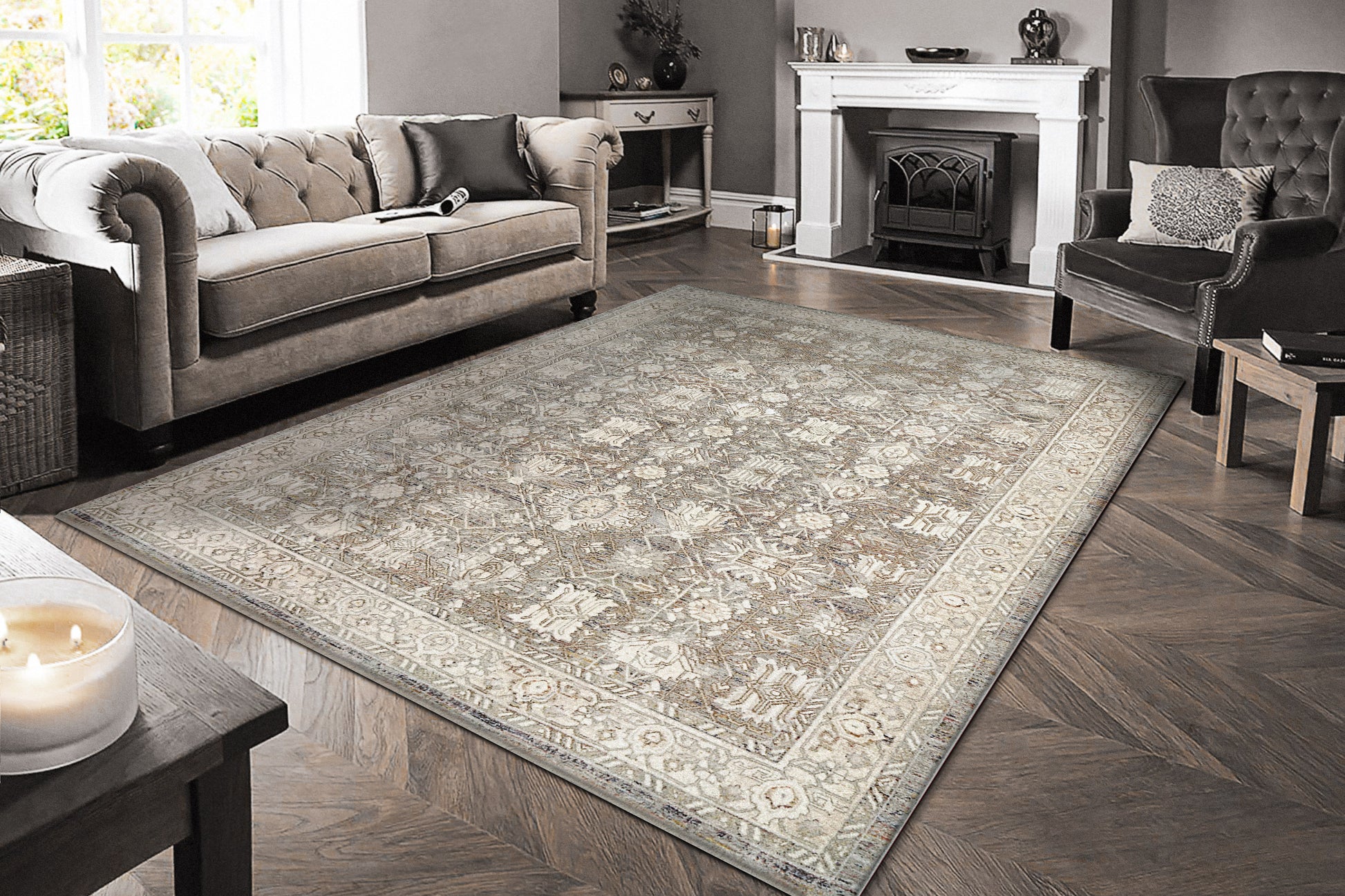 Octo Traditional Cream/Multi Oriental High-Low Rug