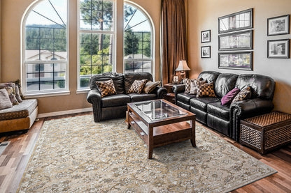 Octo Traditional Cream/Multi Oriental High-Low Rug