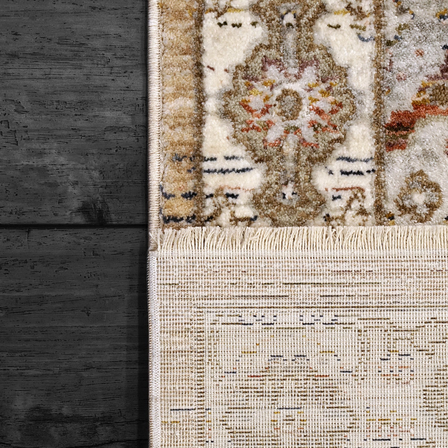 Octo Traditional Cream/Multi Oriental High-Low Rug