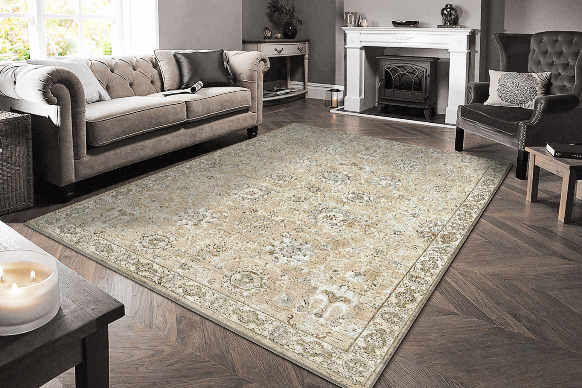 Octo Traditional Cream/Multi Oriental High-Low Rug