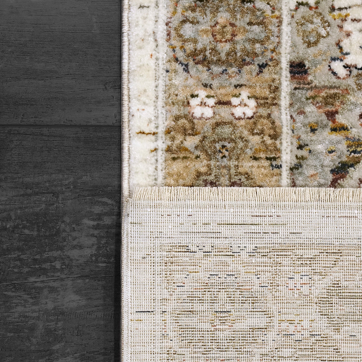 Octo Traditional Taupe/Multi Oriental High-Low Rug
