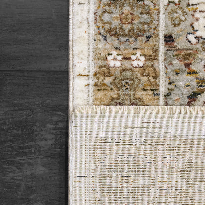 Octo Traditional Taupe/Multi Oriental High-Low Rug