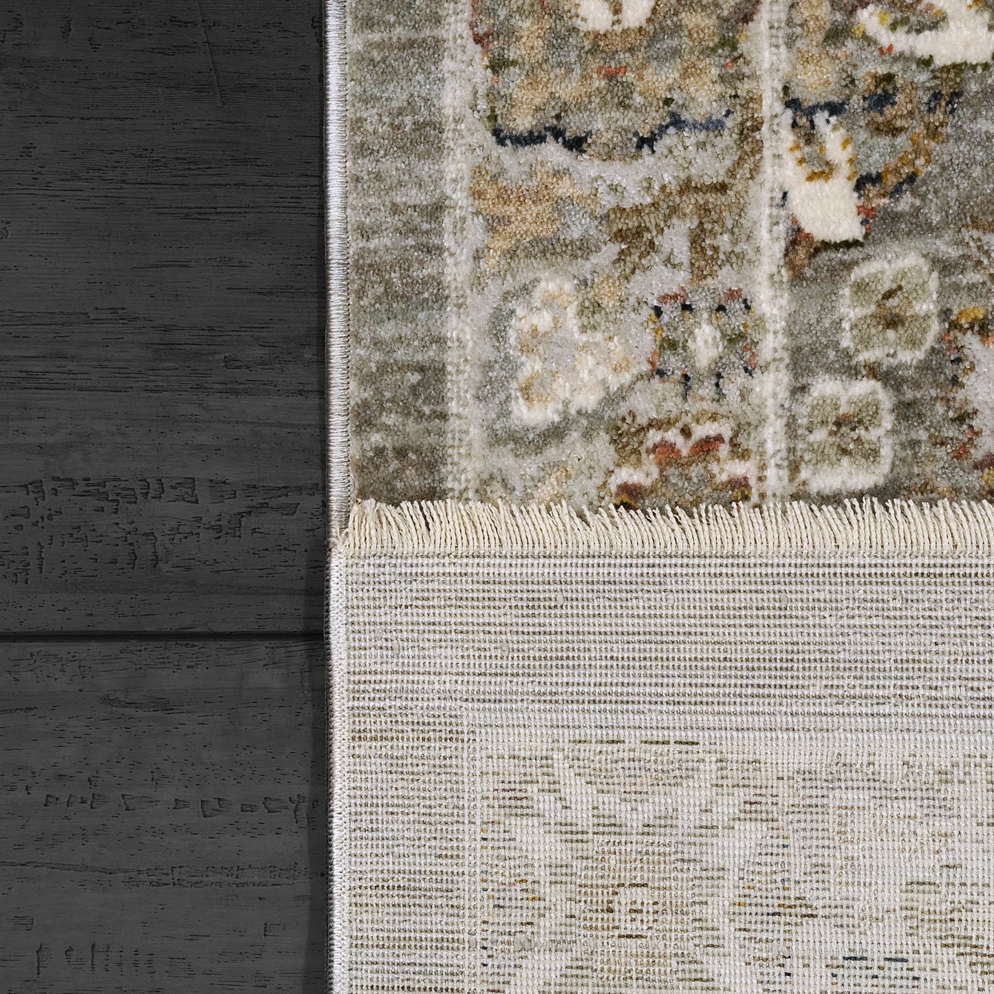 Octo Traditional Grey/Multi Oriental High-Low Rug