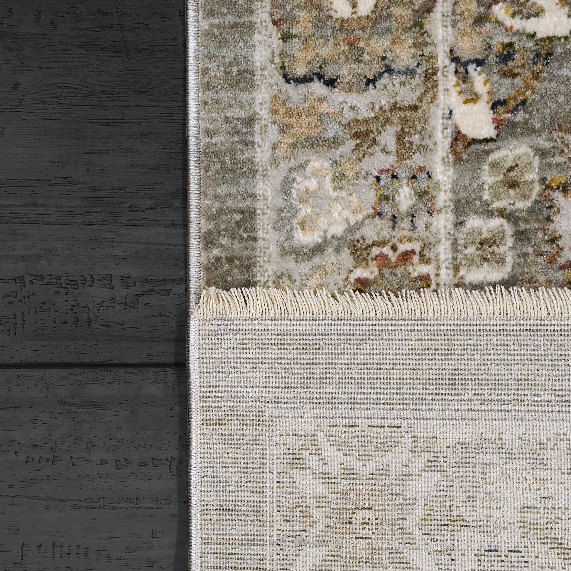 Octo Traditional Grey/Multi Oriental High-Low Rug