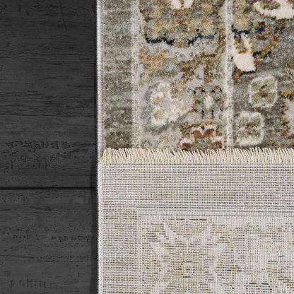 Octo Traditional Grey/Multi Oriental High-Low Rug
