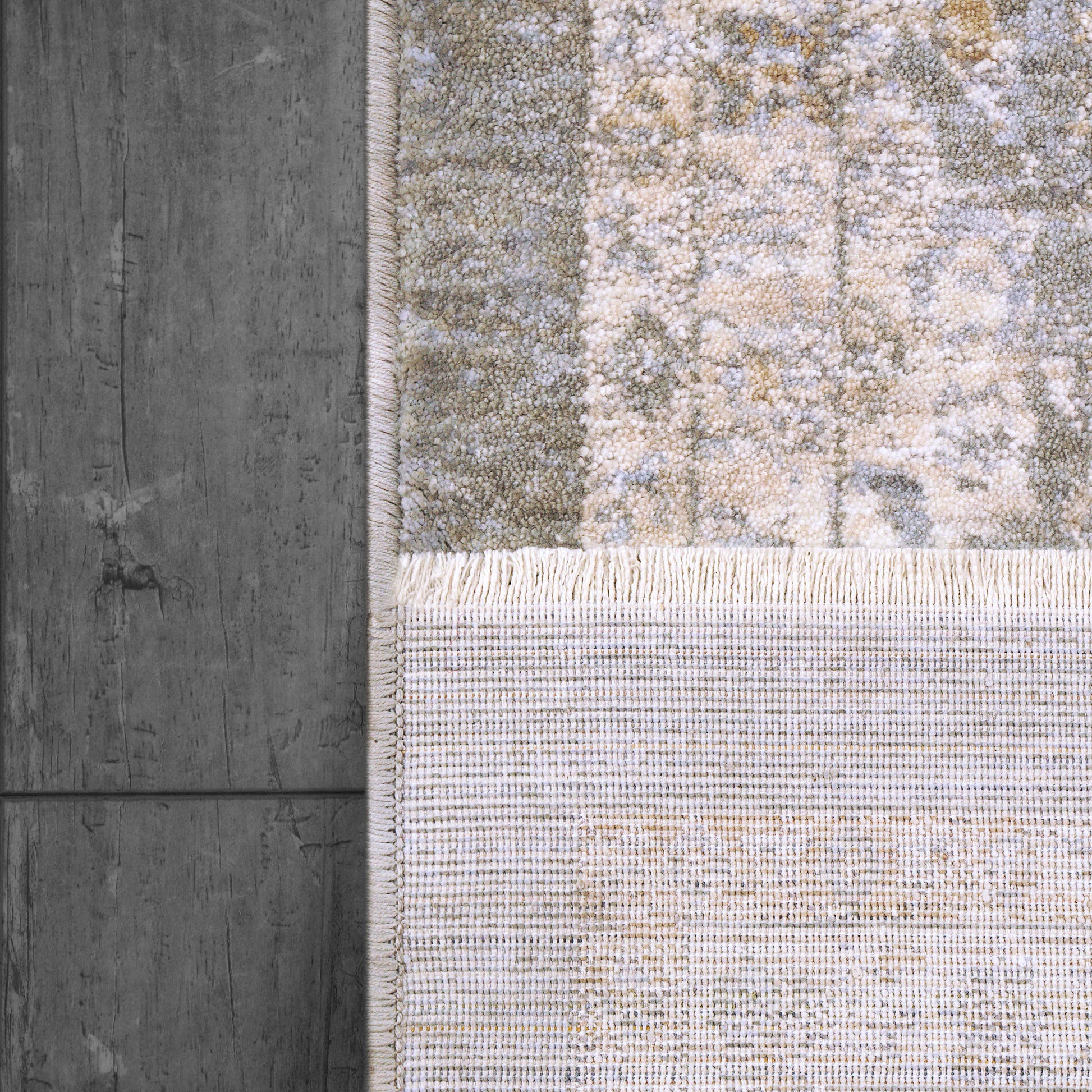 Octo Traditional Grey/Beige Oriental High-Low Rug