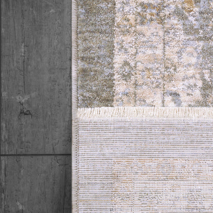 Octo Traditional Grey/Beige Oriental High-Low Rug