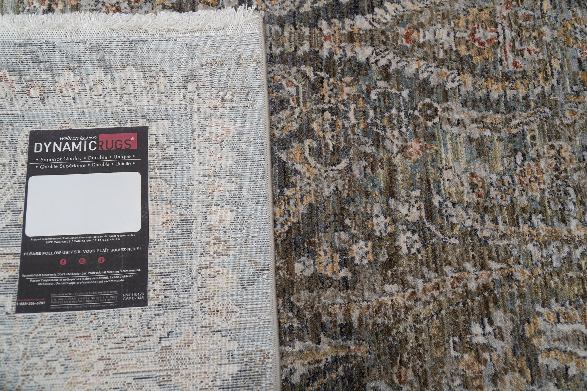 Pandora Transitional Brown/Beige/White Damask Low Pile Rug