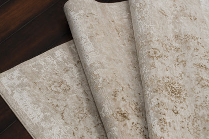 Penta Transitional Cream/Beige Medallion Medium Pile Rug