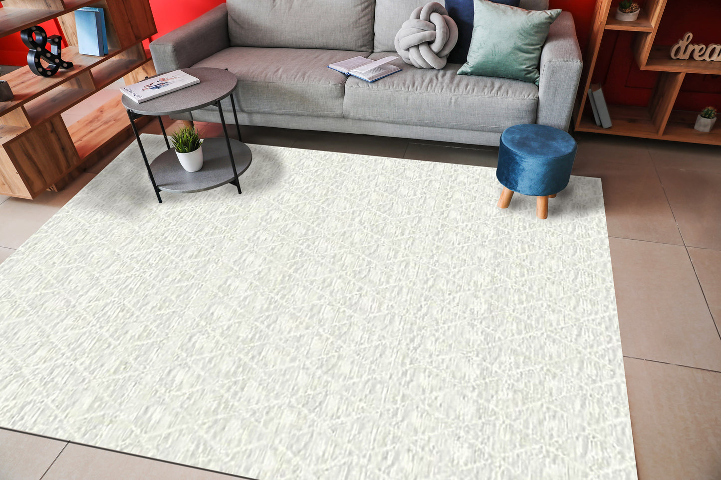 Penta Modern Cream Geometric Medium Pile Rug