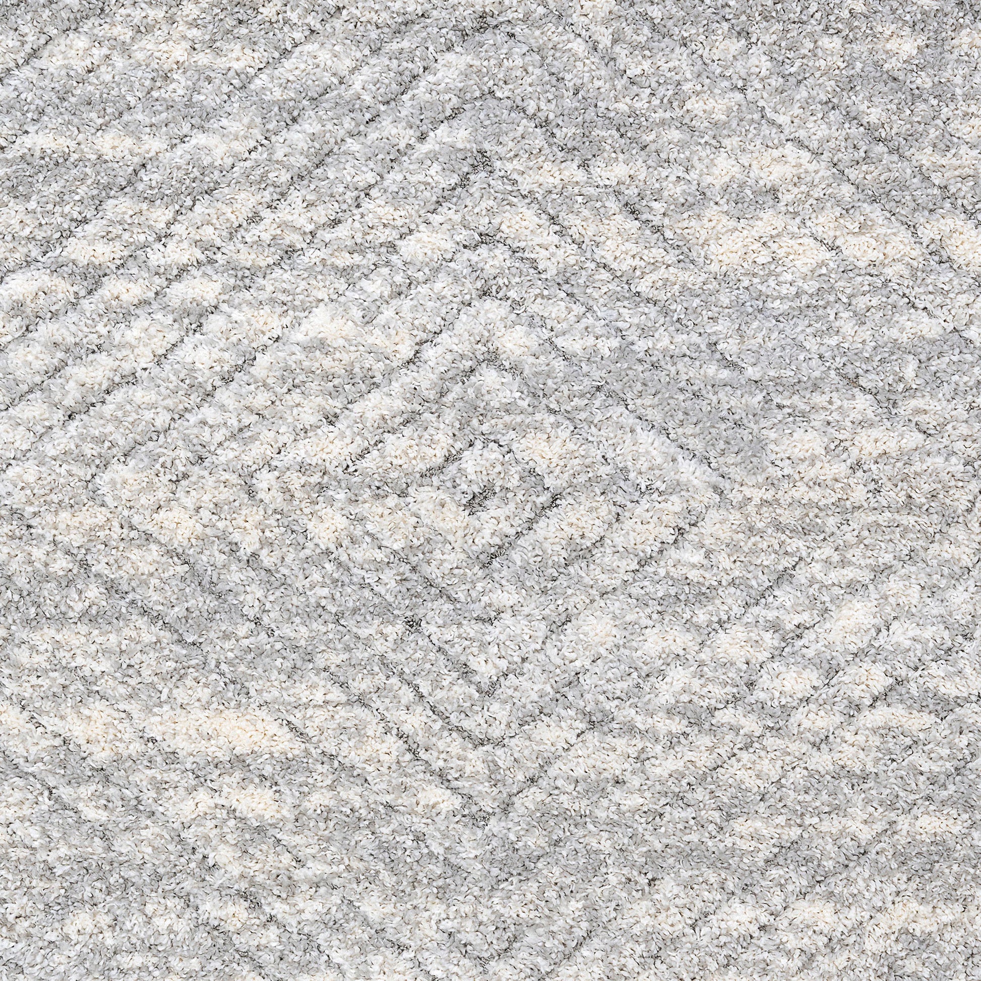 Pike Modern Grey/Dark Grey Geometric Shag Rug