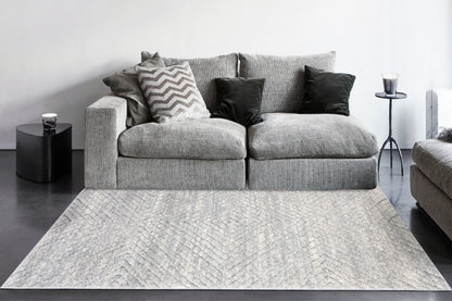 Pike Modern Grey/Dark Grey Geometric Shag Rug