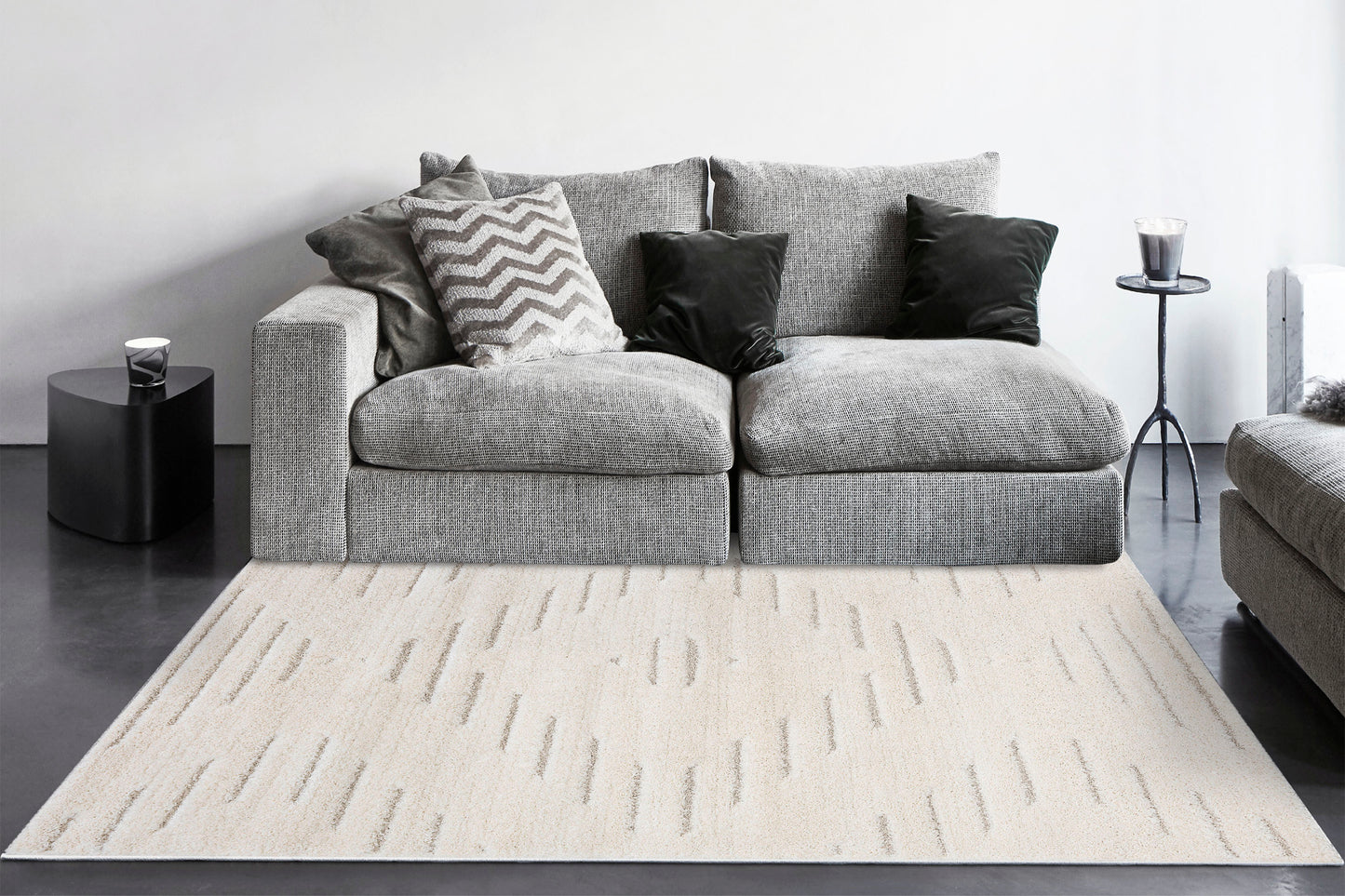 Pike Modern Ivory/Beige Geometric Shag Rug