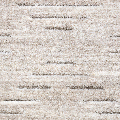 Pike Modern Ivory/Brown Geometric Shag Rug