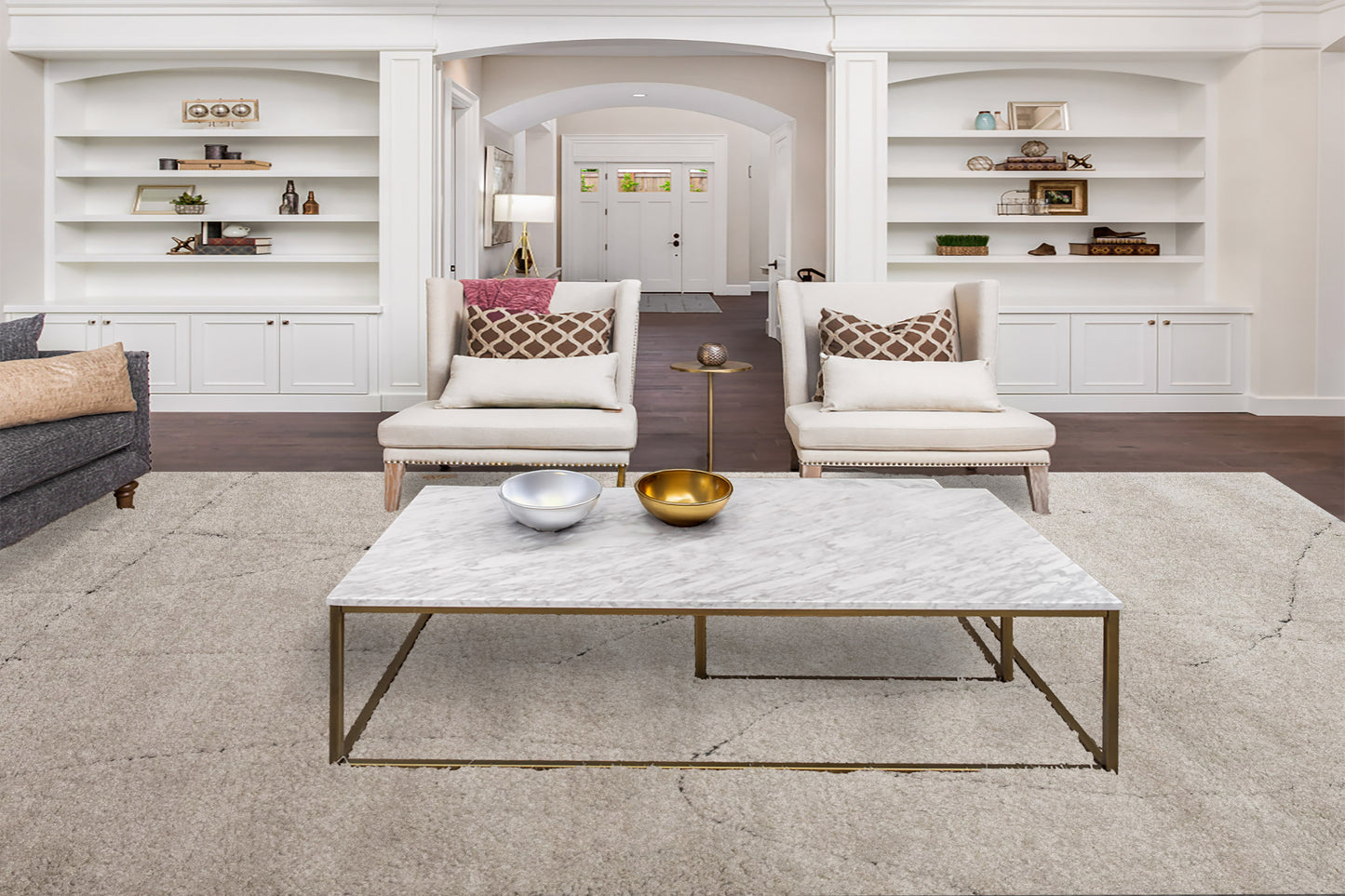 Pike Modern Beige Geometric Shag Rug