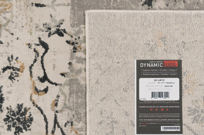 Quartz Traditional Light Grey Distressed Medium Pile Rug
