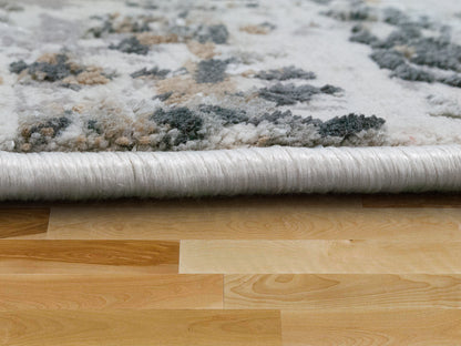 Quartz Traditional Light Grey Distressed Medium Pile Rug