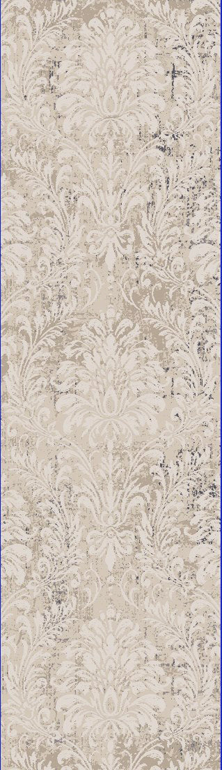 Quartz Traditional Ivory/Beige Distressed Medium Pile Rug