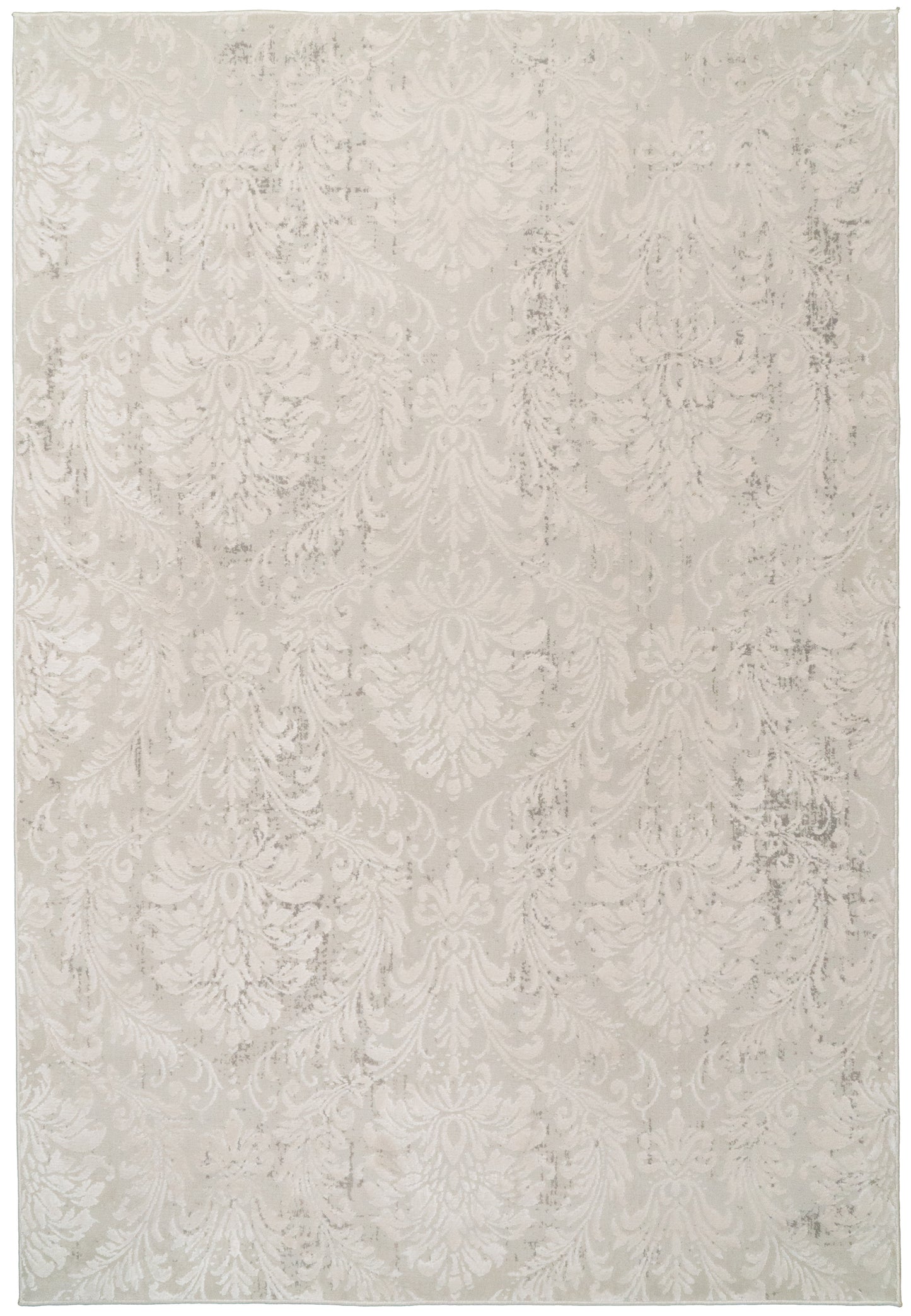 Quartz Traditional Ivory/Beige Distressed Medium Pile Rug