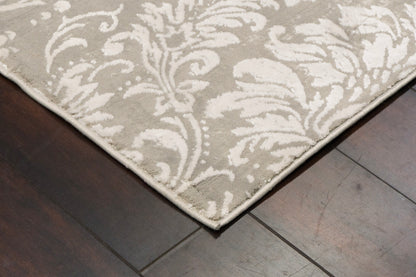 Quartz Traditional Light Grey Distressed Medium Pile Rug