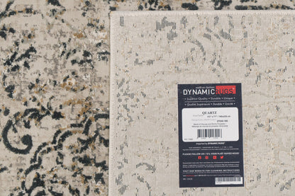 Quartz Traditional Beige Distressed Medium Pile Rug