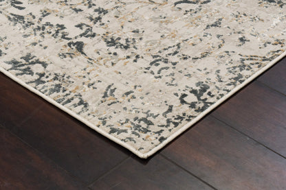 Quartz Traditional Beige Distressed Medium Pile Rug