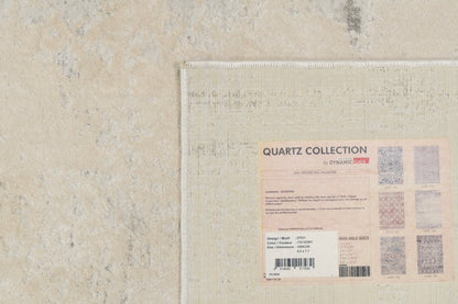 Quartz Traditional Ivory/Beige Distressed Medium Pile Rug