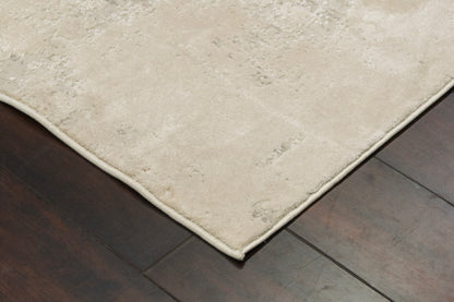 Quartz Traditional Ivory/Beige Distressed Medium Pile Rug