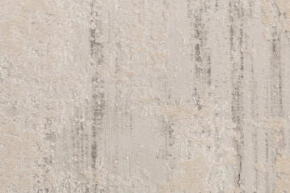 Quartz Traditional Ivory/Beige Distressed Medium Pile Rug
